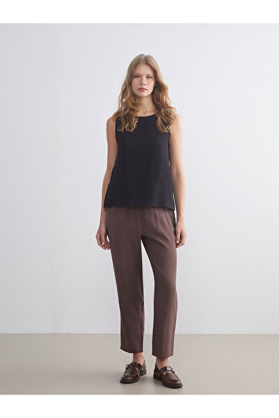 LC Waikiki Özmarka New Season Crew Neck Textured Muslin Blouse