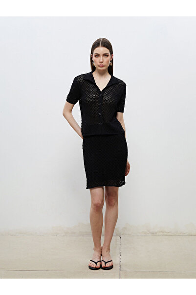 LC Waikiki Nevavm Ajurlu Mini Knitwear Skirt with Elastic Waist