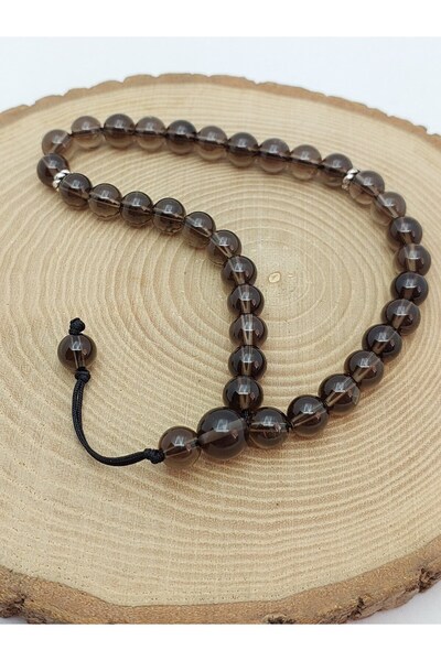 Yasamtohumu Piatra de cuarț fumuriu, 33 de mărgele de rugăciune cu design spe...