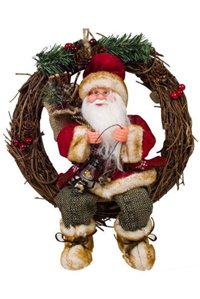 OEM Coronita artificiala, Craciun, decorativa, sarbatori de iarna, 34 cm