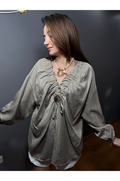 MODAGK Imported Blouse with Sun Brooch