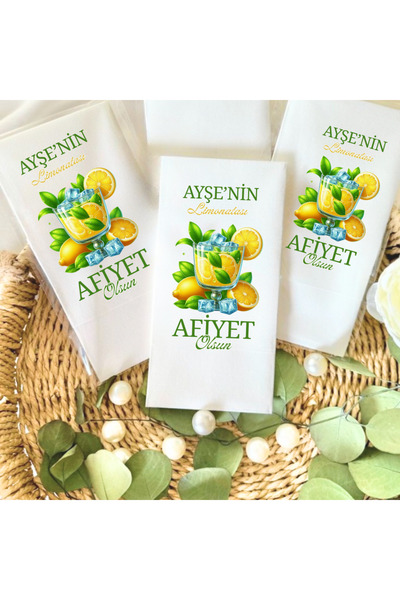 Lion Baskı ve Organizasyon Kişiye özel limon temalı sunum peçete 20 adet