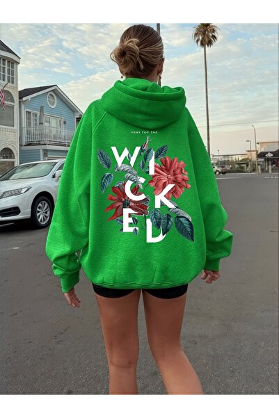 ArtYus Unisex Wicked Colorful Special cu imprimeu Cotton supradimensionat cu glugă Swea tricou