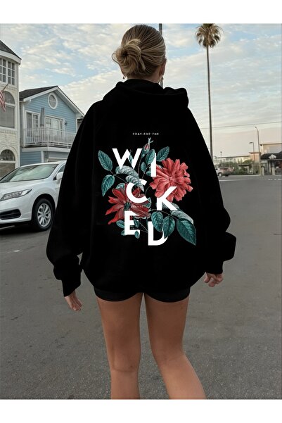 ArtYus Unisex Wicked Colorful Special cu imprimeu Cotton supradimensionat cu glugă Swea tricou