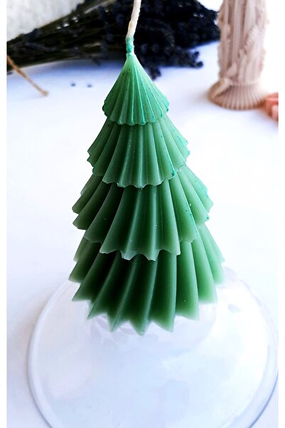 ArtINA esmaraldchic Lumanare brad cu parfum forest pine, cadouri handmade de Craciun cu clopotel