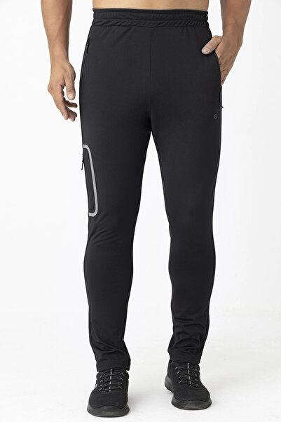 Crozwise Ανδρικό κάτω μέρος αθλητικής φόρμας με στενό πόδι, μαύρο 2244