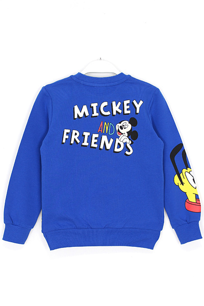 DobaKids Ön ve Arkası Pluto Goofy Donald Duck Baskılı Erkek Çocuk Eşofman Takımı 3-9 Yaş Saks Gri