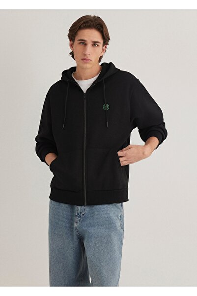 Mavi Logo Printed Zippered Hooded Loose Fit Sweatshirt