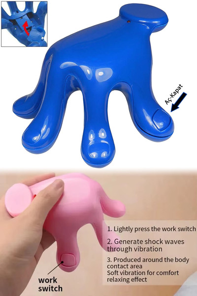 DEKORANLA El Şekilli Mini Titreşimli Pilli Masaj Cihazı GD019