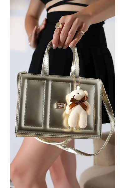 themoiss حقيبة كتف وحقيبة يد نسائية ذهبية صغيرة الحجم