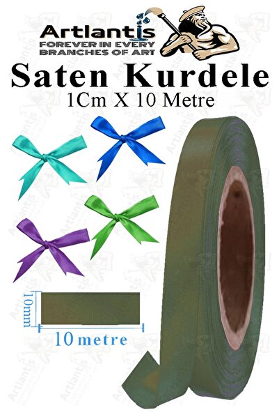 Artlantis Kurdele Saten 1 Cm 10 Metre 1 Adet Saten Kurdela Parlak Hediye ve S...