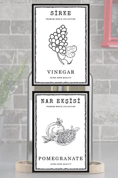 EA Home Concept Nar Ekşisi ve Sirke Etiketi 2 Adet Yağdanlık Etiketi 7x10 cm ...