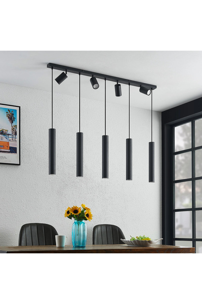 NZL Lighting Archio Beşli Spot Ledli Sıralı Sarkıt Avize ve Yemek Masası Avize