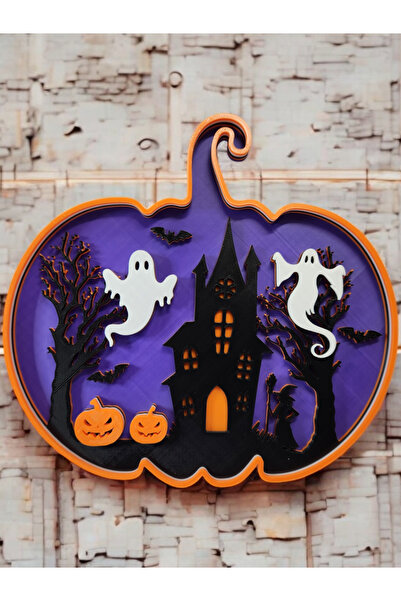 SS 3D MODELLEME Halloween Door Ornament, Fun Decorative Pumpkin Figure Door W...