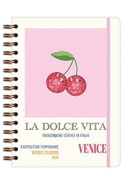 Matt Notebook 2026 Yılı A5 Ajanda Spiralli 15x21 cm - 12 Aylık Kiraz