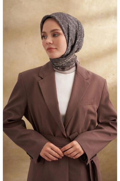 ARMANDA Floş Вискозен шал с винтидж мотив 3155-Stone