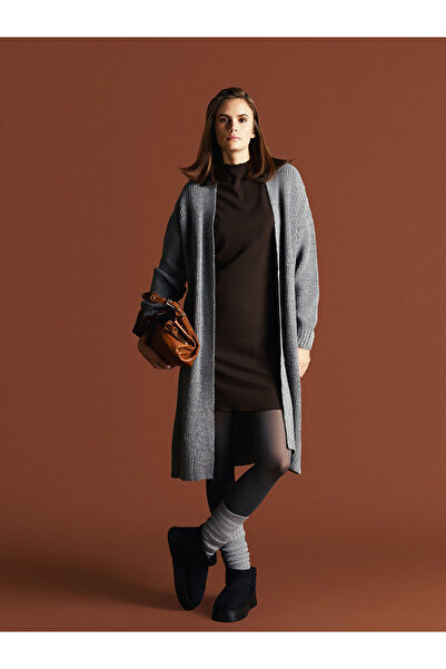 LC Waikiki Übergroßer Damen-Strick-Cardigan – Schalkragen, solide lange Ärmel