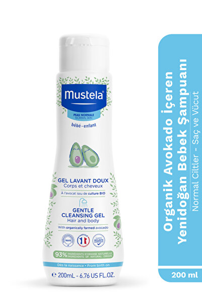 Mustela Organik Avakodo İçerikli Nazikçe Temizleyici Yenidoğan Saç ve Vücut Ş...