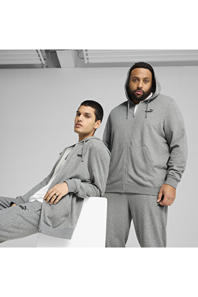 Puma Ess Full-Zip Erkek Gri Günlük Stil Sweatshirt 68258803