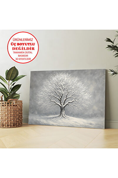 Harikabirev Canvas-Wall-Living Room Painting Oil Painting Winter Lonely Tree ...