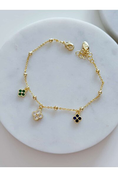 CHARMLUCKY Special Series Stone Mini Clover Charm Bracelet