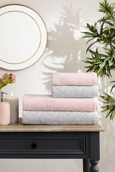 Özdilek Mayra Best Set (Turkish Bath Set) - Gray Powder