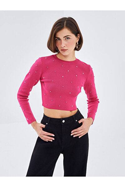 LC Waikiki Vizyon New Season Crew Neck Crop Women's Knitwear Sweater