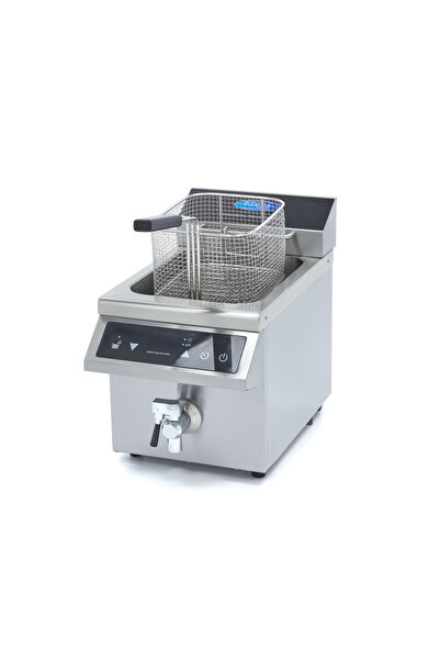 Moratti România Friteuza cu inductie, 8 litri, robinet de scurgere, inox