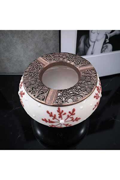 İlbay Çini Takı Kırmızı Kar Tanesi Desenli Poyraz Küllük