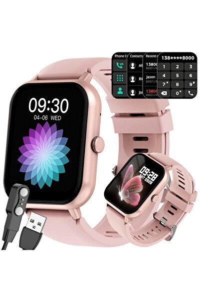 WTO WTO® Smartwatch, 1.83” HD Screen, 230 mAh Battery Capacity, Pink, Anti-static Silicone Strap