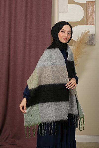 mim eşarp Şal de umăr în carouri cu două feţe