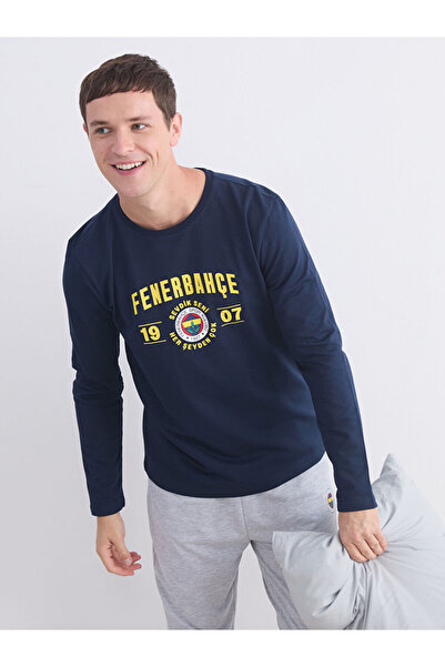 LC Waikiki Navy Blue Printed Men's Pajama Set