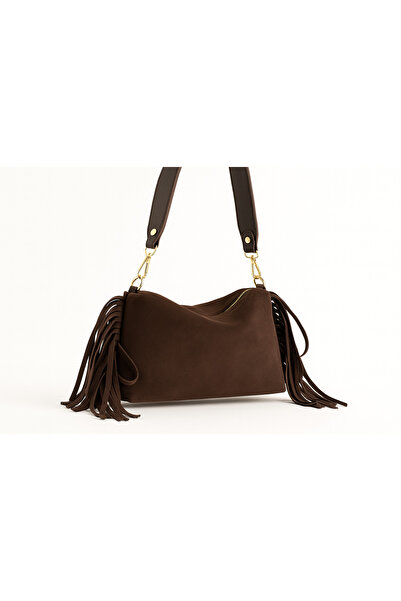 HBS Suede Bitter Brown Women's Hand and Shoulder Bag