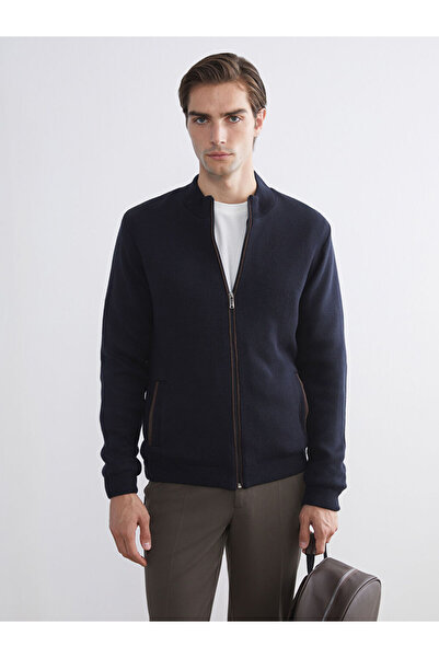 LC Waikiki Sparkling Choices from Shining Store | Standard Pattern College Collar Men's Knitwear Cardigan