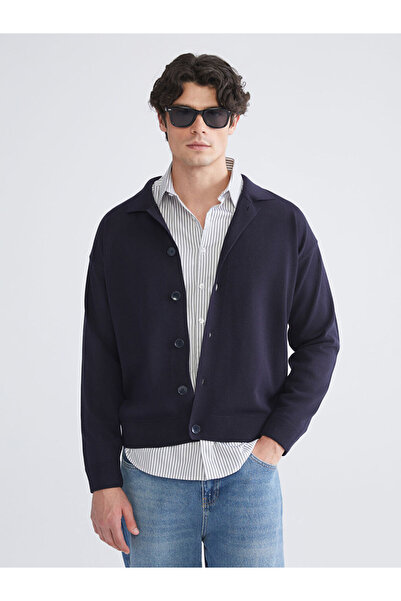 LC Waikiki Rmz Gi̇yi̇m Farkiyla Standardfit Turn-Down Collar Men's Knitwear C...