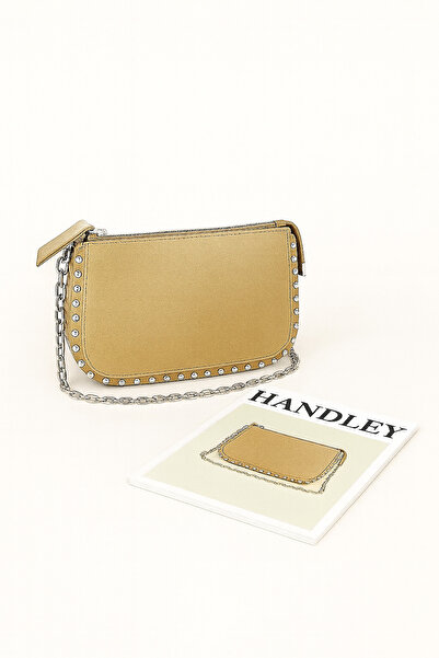 Handley Shoulder Bag with Chain Strap and Stone Detail