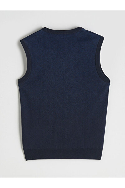 LC Waikiki Indigo Standard Mold V-Neck Men's Knitwear Sweater