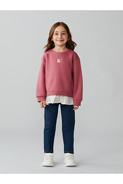 LC Waikiki Rmz Gi̇yi̇m Farkiyla Girls' Leggings with Waist Cord