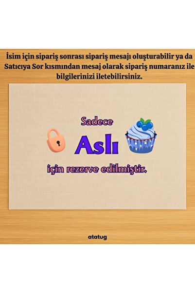 Atatuğ Hediyelik Kişiye Özel İsimli Keten Servis Bezi – Beslenme Örtüsü – Oku...
