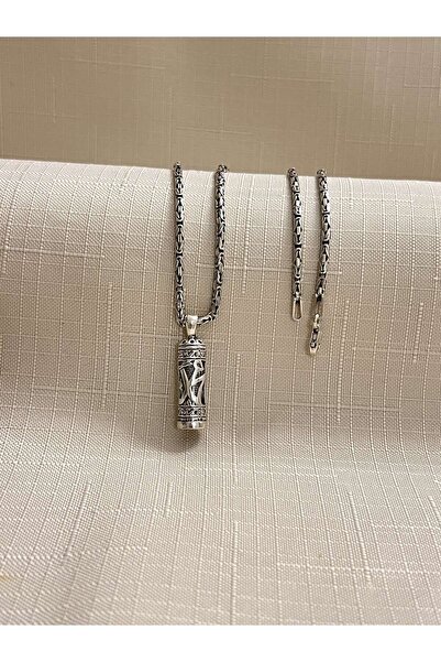 ED CAESAR MUHAMMED YAZILI 925 AYAR GÜMÜŞ ERKEK CEVŞEN KOLYE