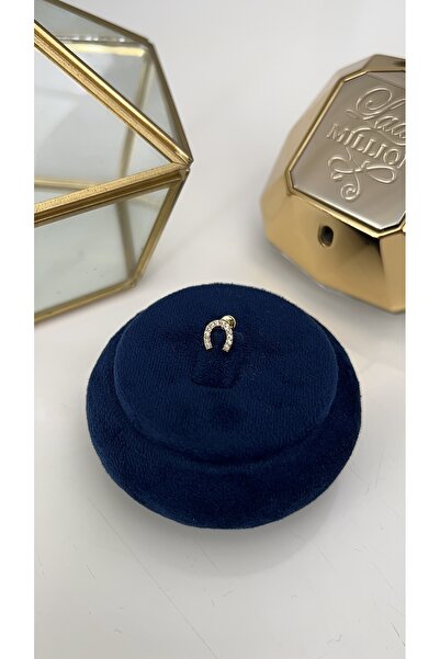 SU PERİSİ TAKI BİJUTERİ Cerrahi Çelik Gold Zirkon Taşlı At Nalı Model Piercing ,Tragus,Helix