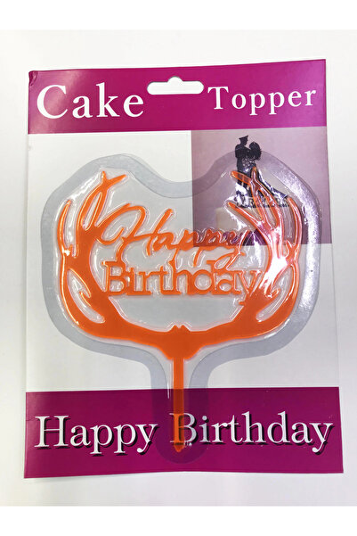 ArkhenX Cake Stick with Orange Branches with Happy Birthday Lettering