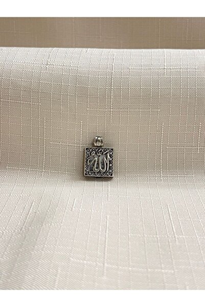 ED CAESAR ALLAH YAZILI KARE 925 AYAR GÜMÜŞ CEVŞEN KOLYE UCU