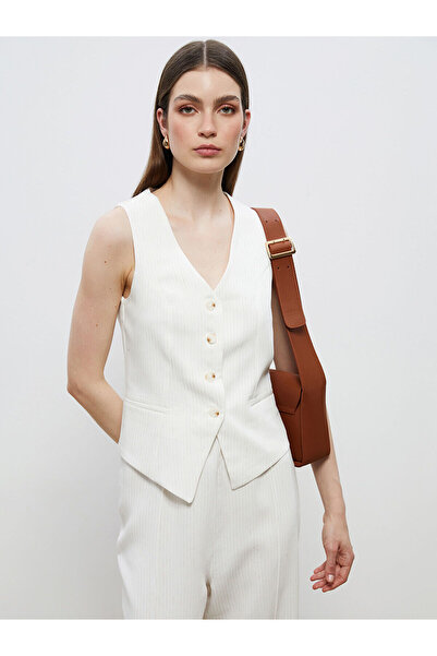 LC Waikiki Peak New Season V-образно деколте, раирана, с ленен вид, дамска кл...