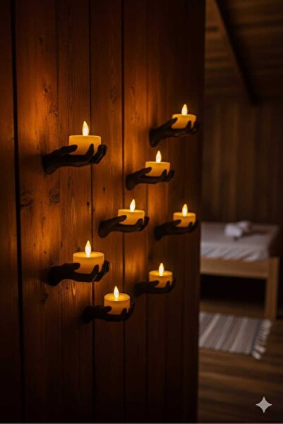 Lasirius 5'li El Figürlü Mumluk, Sıcak ve Samimi Ev Dekorasyonu İçin Özel Tas...