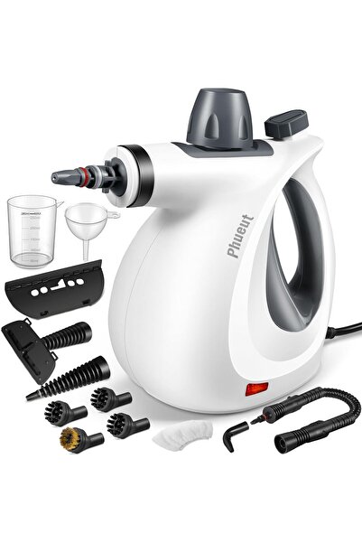 PHUTİ Pressurized Handheld Multi-Surface Natural Steam Cleaner with 12 pcs Accessories