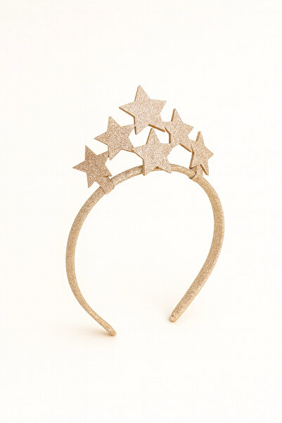 LOGO AKSESUAR Coroană pentru fetiță cu figură de stea cu sclipici colorat