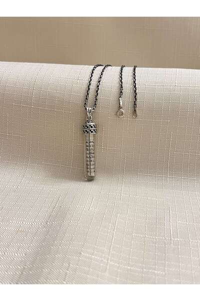 ED CAESAR AYETEL KÜRSİ TÜP MODEL 925 AYAR GÜMÜŞ CEVŞEN KOLYE