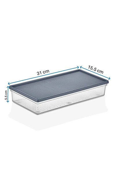 Fesya Home Frova 2 Pieces Refrigerator Organizer with Vacuum Sealed Lids 2 Lt Organizer