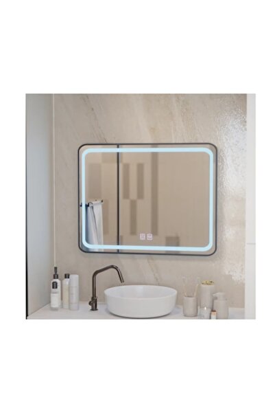 OPTIM DEKO Oglindă LED dreptunghiulară 80x60cm – Edge Touch cu sistem de deza...